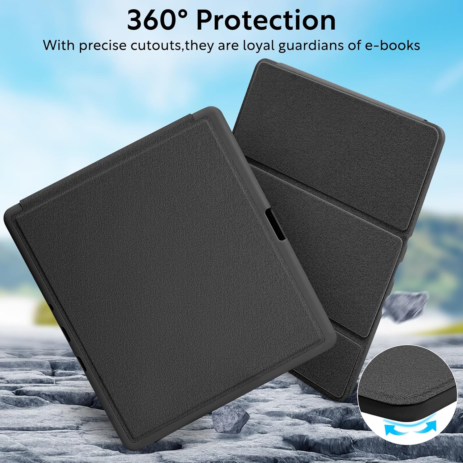 Trifold case for kindle scribe black v1