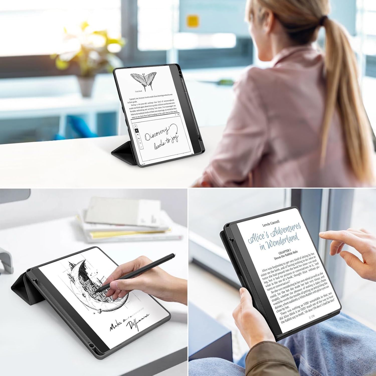 Trifold case for kindle scribe black v4