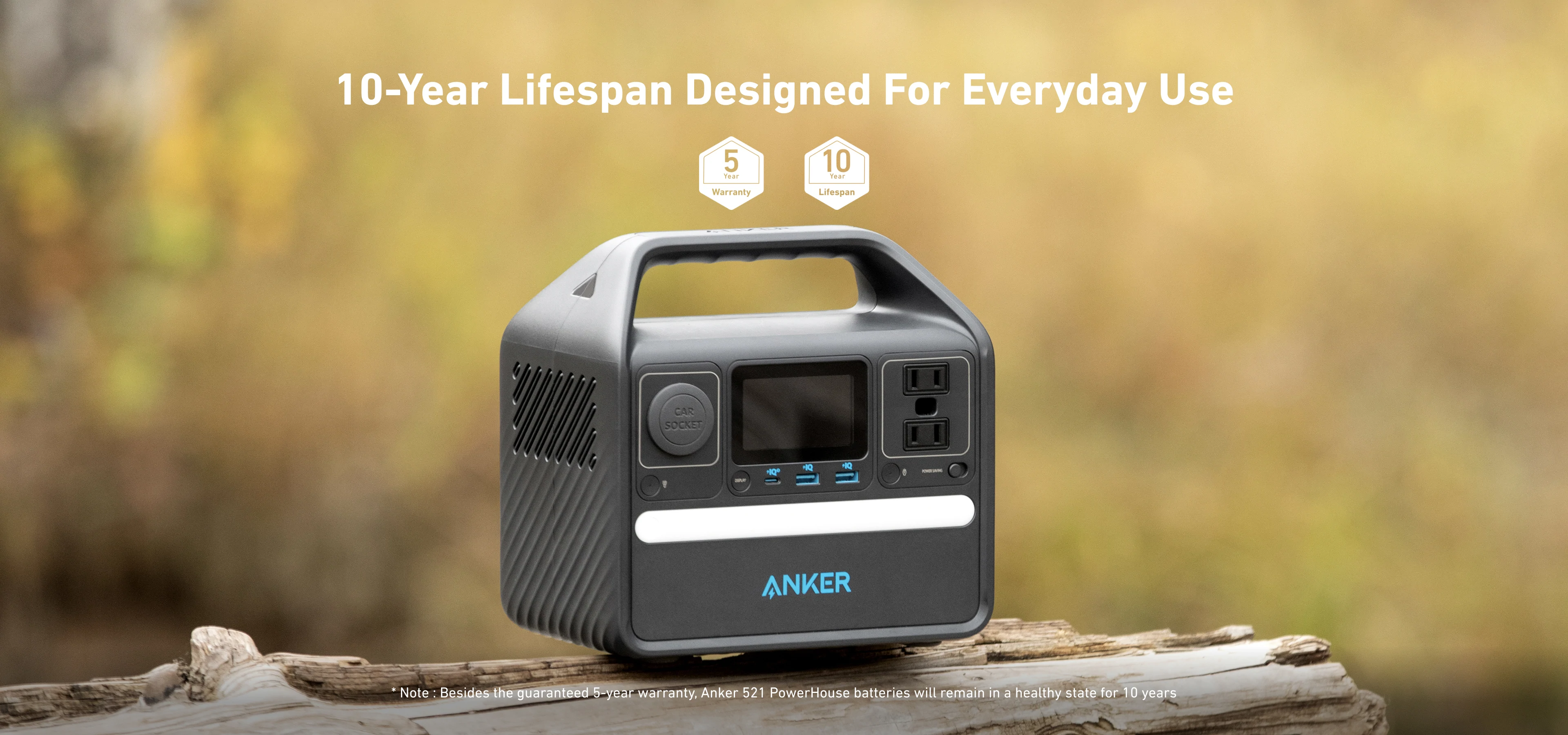 Anker powerhouse 535 portable power station 5 year warranty 10 year lifespan