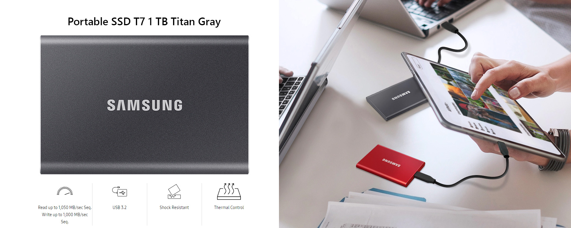 Портативний SSD-накопичувач T7 від Samsung