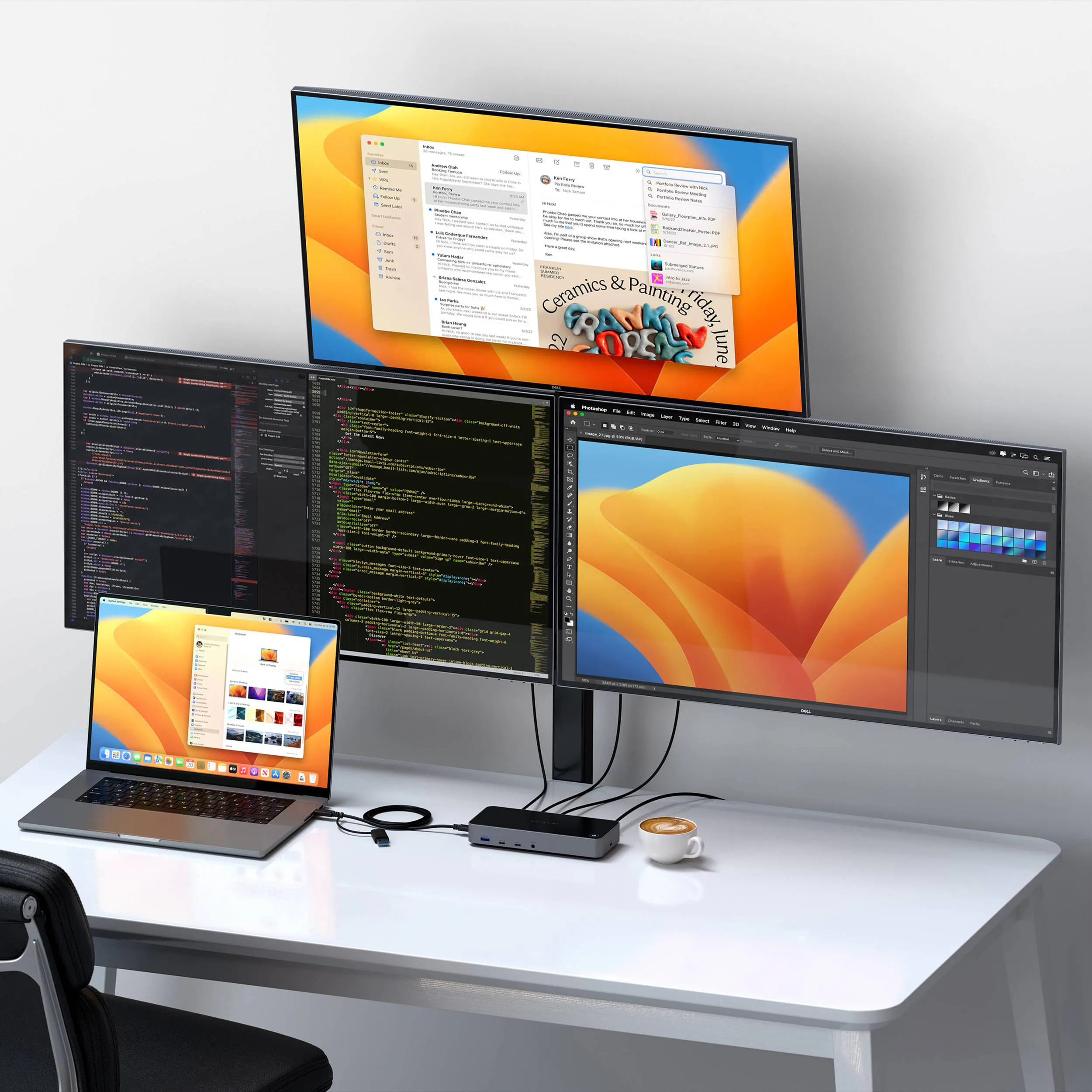 Satechi triple 4k docking station desk