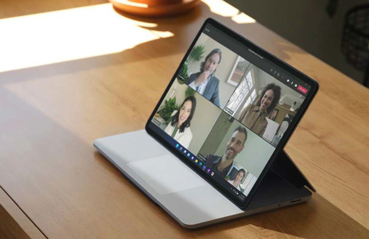 Surface laptop studio with Microsoft Teams